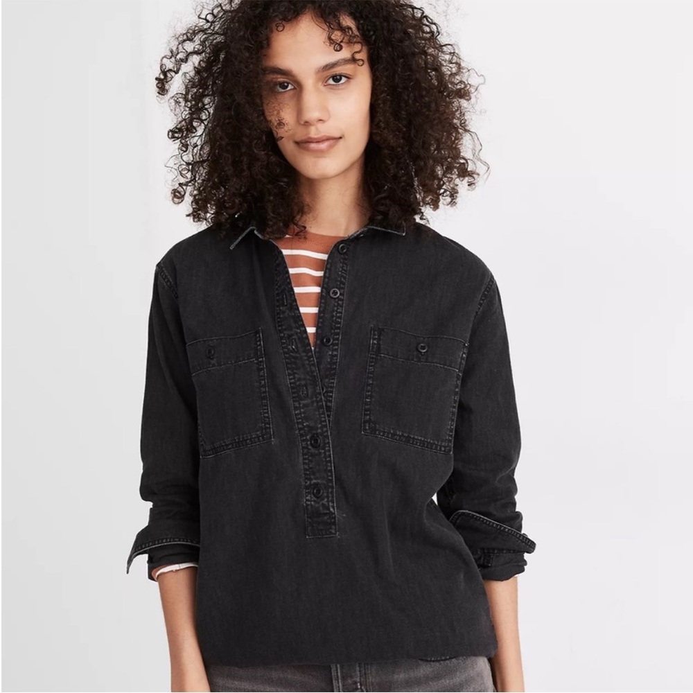 Madewell popover denim shirt